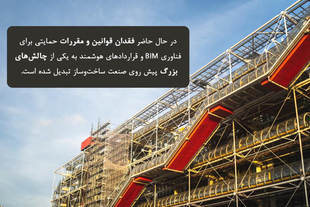 فقدان قوانین و مقررات حمایتی برای فناوری BIM و قراردادهای هوشمند