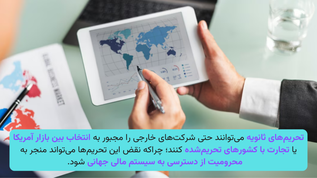 تحریم ثانویه چیست و چگونه بر شرکت‌ها تاثیر می‌گذارد؟